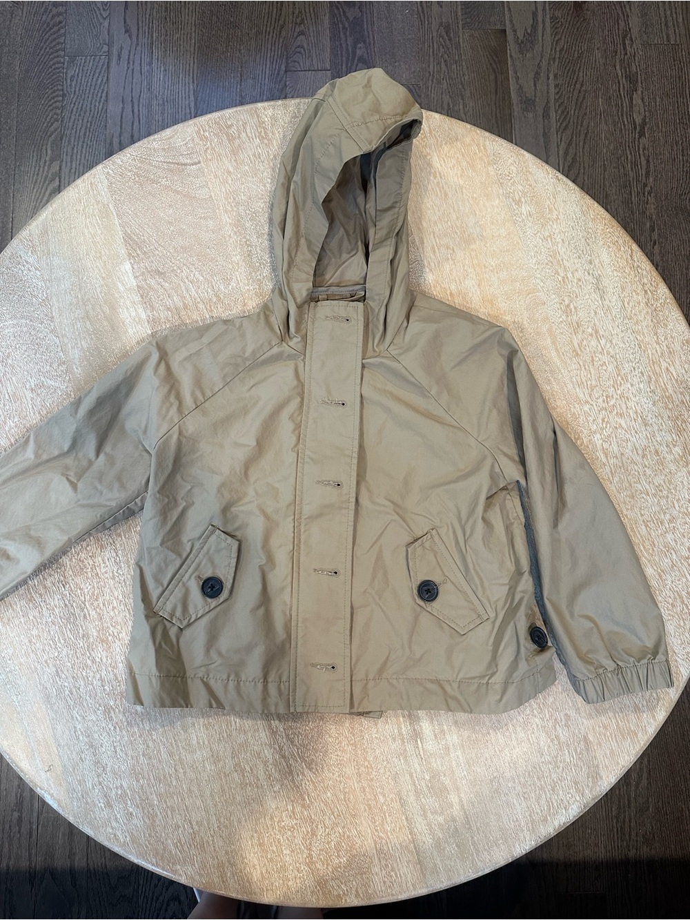 Kids Gap Hooded Lightweight Rain Jacket in Khaki Small 6-7